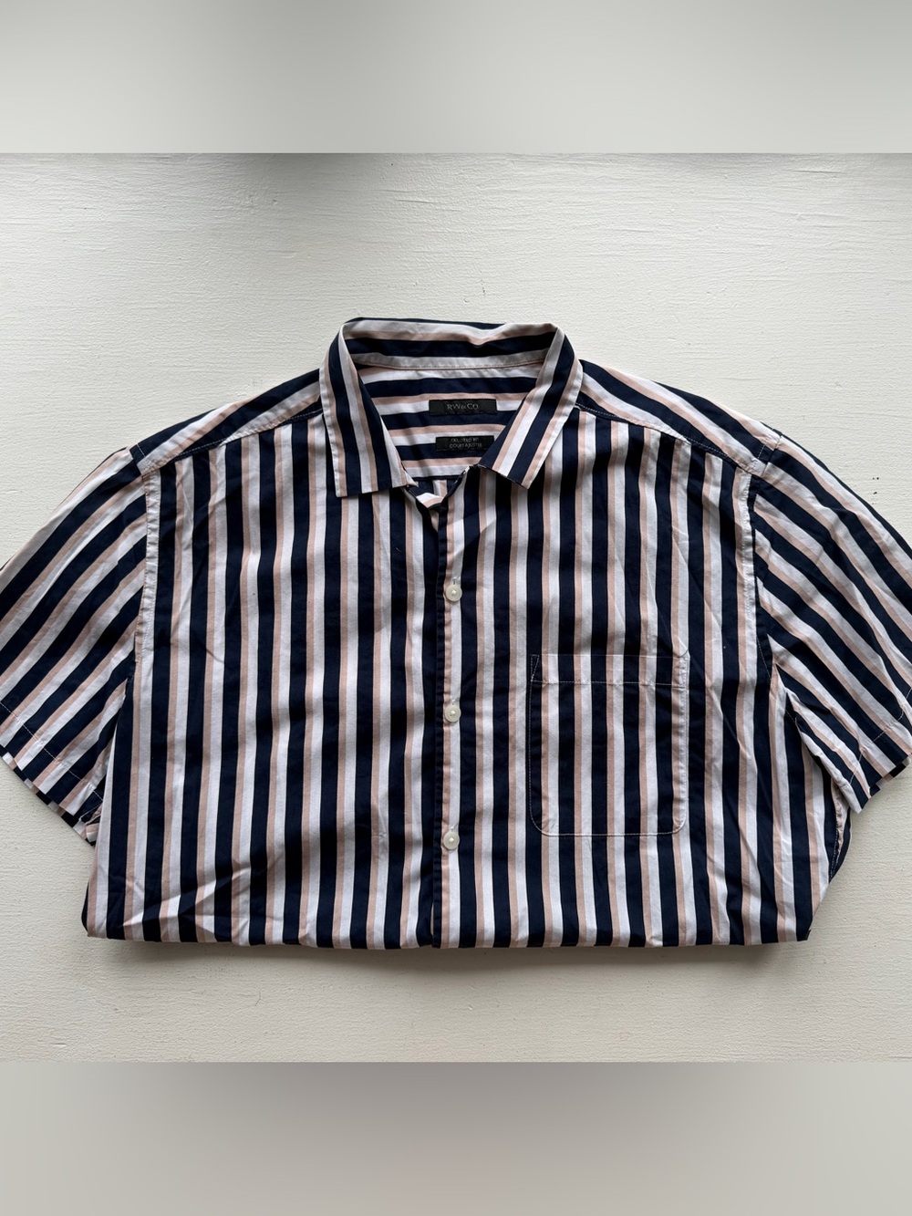 RW&CO Men’s Tailored Fit Striped Short Sleeve Button-Up Shirt 3 for $30
